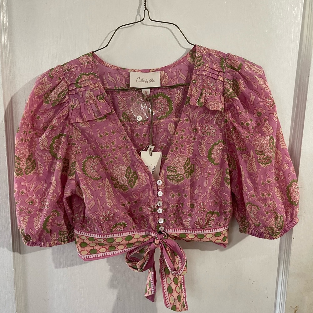 Cleobella pink crop top NWT